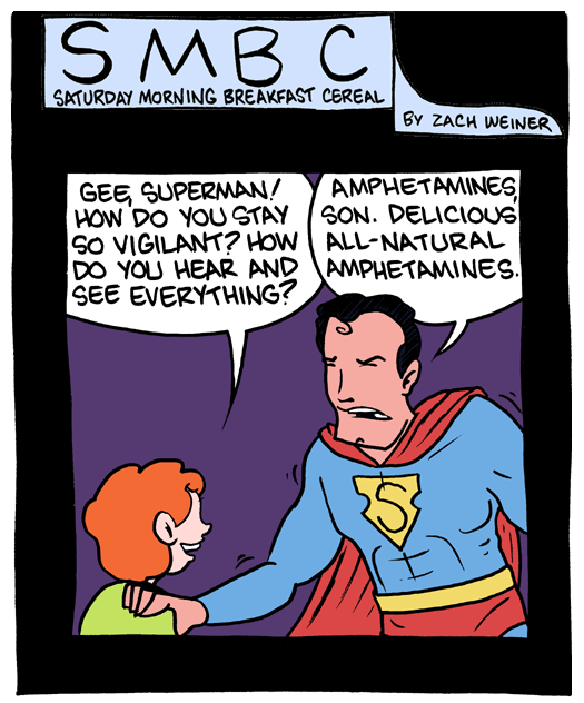 SMBC Comic - Superman and Amphetamines